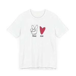 Peace and Love Mens Womens T Shirt