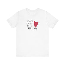 Load image into Gallery viewer, Peace and Love Mens Womens T Shirt