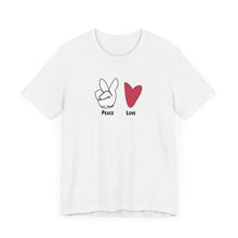 Load image into Gallery viewer, Peace and Love Mens Womens T Shirt