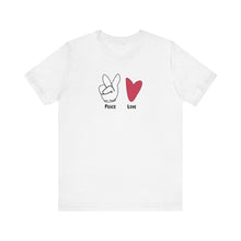 Load image into Gallery viewer, Peace and Love Mens Womens T Shirt