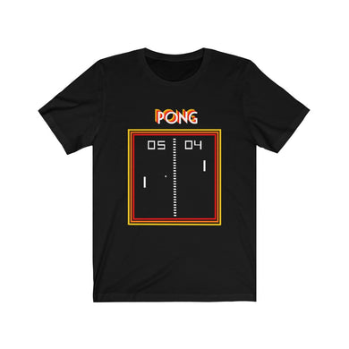 Pong Mens Women Jersey Short Sleeve T Shirt Retro Game Tee